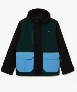 Lacoste Jackets & Coats-Mens Water-Repellent Colorblock Twill Jacket-BH0556-51-lacoste usa 2