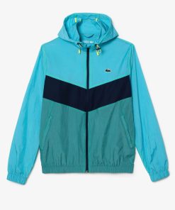 Lacoste Jackets & Coats-Mens Water-Resistant Packable Zip-Up Jacket-BH1042-51-lacoste outlet