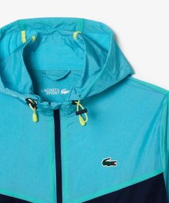 Lacoste Jackets & Coats-Mens Water-Resistant Packable Zip-Up Jacket-BH1042-51-lacoste outlet 2