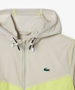 Lacoste Jackets & Coats-Mens Water-Resistant Packable Zip-Up Jacket-BH1042-51-lacoste cardigan 2