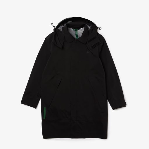 Lacoste Jackets & Coats-Men’s Detachable Hood Knee-Length Water-Resistant Parka-BH2578-51-lacoste factory outlet - Image 2