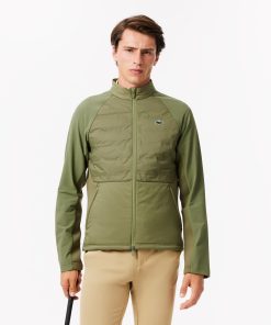 Lacoste Jackets & Coats-Mens High-Neck Quilted Golf Jacket-BH2638-51-lacoste store near me