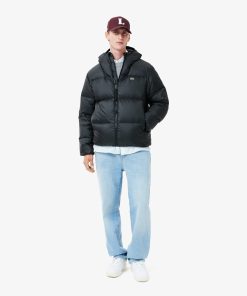 Lacoste Jackets & Coats-Mens Water-Repellent Hooded Puffer Jacket-BH2905-51-lacoste near me 2