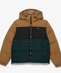 Lacoste Jackets & Coats-Mens Quilted Colorblock Water-Repellent Jacket-BH4728-51-lacoste sale