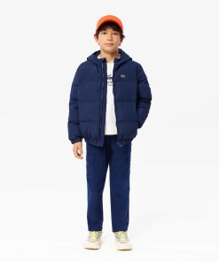 Lacoste Jackets & Coats-Kids Embroidered Crocodile Hooded Puffer Jacket-BJ1128-51-lacoste outlet 2