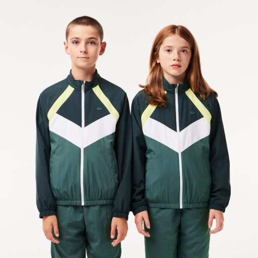 Lacoste Jackets & Coats-Kids Colorblock Zip-Up Jacket-BJ1129-51-lacoste store near me