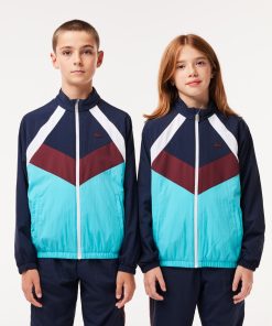 Lacoste Jackets & Coats-Kids Colorblock Zip-Up Jacket-BJ1129-51-locoste