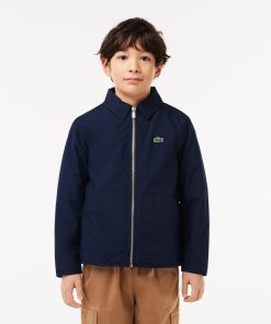 Lacoste Jackets & Coats-Kids Zipped Patch Pocket Jacket-BJ1252-51-lacoste cardigan