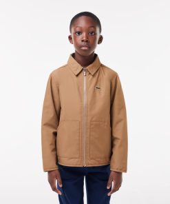 Lacoste Jackets & Coats-Kids Zipped Patch Pocket Jacket-BJ1252-51-lacoste store