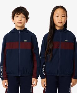 Lacoste Jackets & Coats-Kids Zip-Up Hooded Jacket-BJ2453-51-lacoste store