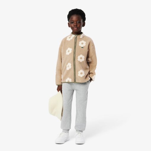 Lacoste Jackets & Coats-Kids Zip-Up Floral Fleece Jacket-BJ2541-51-la coste - Image 2