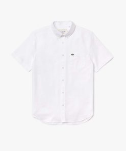 Lacoste Button Down Shirts-Men’s Regular Fit Cotton Shirt-CH0219-51-lacoste us 2