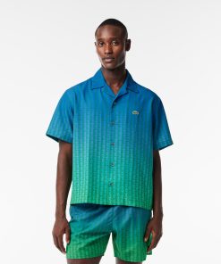 Lacoste Button Down Shirts-Mens Ombré Button Down Shirt-CH1887-51-lacoste store