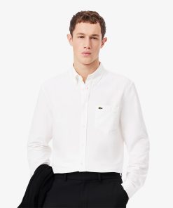 Lacoste Button Down Shirts-Mens Regular Fit Oxford Shirt-CH1911-51-lacost