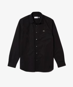 Lacoste Button Down Shirts-Mens Slim Fit Stretch Cotton Poplin Shirt-CH2668-51-lacoste outlet 2