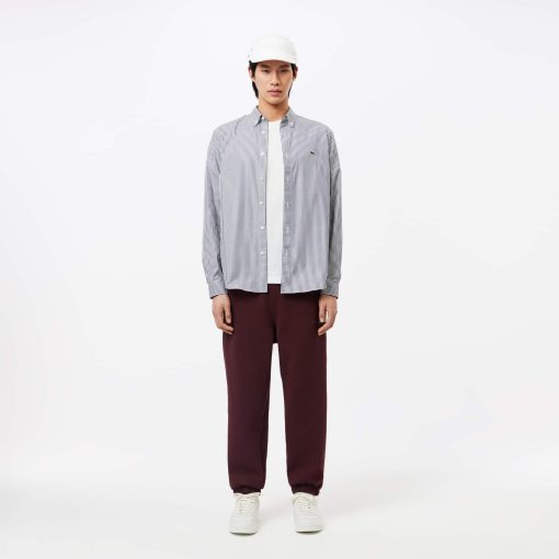 Lacoste Button Down Shirts-Mens Regular Fit Striped Cotton Shirt-CH2936-51-lacoste us - Image 2