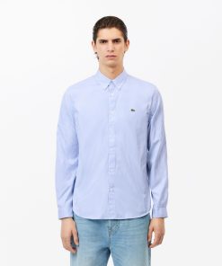 Lacoste Mens Regular Fit Striped Cotton Shirt-CH2936-51-lacoste outlet