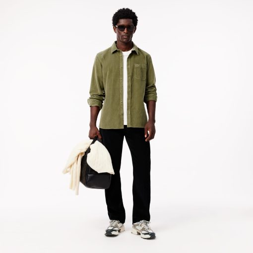 Lacoste Button Down Shirts-Mens Regular Fit Velour Shirt-CH3346-51-lacoste cardigan - Image 2