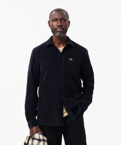 Lacoste Button Down Shirts-Mens Regular Fit Velour Shirt-CH3346-51-lacoste near me