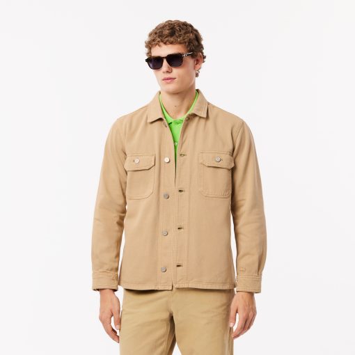 Lacoste Button Down Shirts-Mens Oversized Denim Overshirt-CH3468-51-lacoste store near me