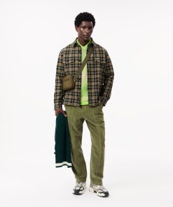 Lacoste Button Down Shirts-Mens Oversized Checkered Overshirt-CH3475-51-lacoste us 2