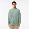 Lacoste Button Down Shirts-Mens Regular Fit Cotton Flannel Shirt-CH1885-51-locoste 3