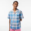 Lacoste Button Down Shirts-Mens Oversized Cotton Twill Plaid Overshirt-CH7245-51-lacosta 4