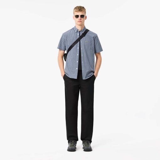 Lacoste Button Down Shirts-Mens Regular Fit Short Sleeve Shirt-CH5794-51-lacoste cardigan - Image 2