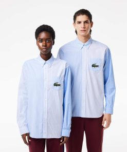 Lacoste Unisex Large Croc Striped Cotton Shirt-CH6409-51-lacoste usa