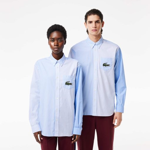 Lacoste Unisex Large Croc Striped Cotton Shirt-CH6409-51-lacoste outlet