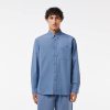 Lacoste Button Down Shirts-Mens Regular Fit Cotton and Wool Overshirt-CH5827-51-lacoste outlet 3