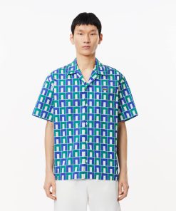 Lacoste Mens Relaxed Fit Print Shirt-CH7626-51-lacoste cardigan