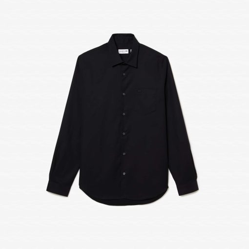 Lacoste Button Down Shirts-Mens Regular Fit Cotton Shirt-CH8522-51-lacoste sale - Image 2