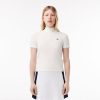 Lacoste Polos-Womens Slim Fit High Zip Neck Polo-DF7375-51-la coste 4