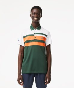 Lacoste Polos-Mens Lacoste Sport Miami Open Edition Stripe Polo-DH9445-51-lacoste usa