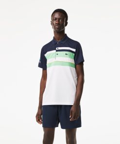 Lacoste Polos-Mens Lacoste Sport Miami Open Edition Stripe Polo-DH9445-51-lacoste usa