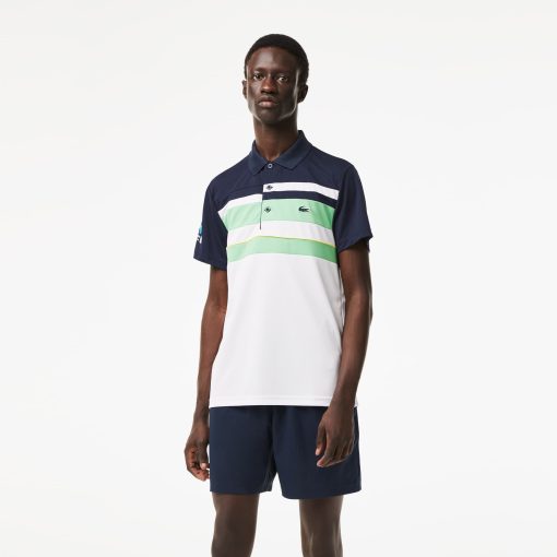 Lacoste Polos-Mens Lacoste Sport Miami Open Edition Stripe Polo-DH9445-51-lacoste usa