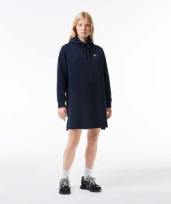 Lacoste Dresses-Womens Piqué Hoodie Dress-EF2167-51-lacoste store