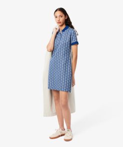 Lacoste Dresses-Womens Slim Fit Monogram Polo Dress-EF2655-51-lacoste sale