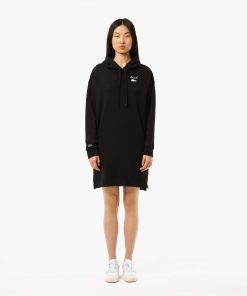 Lacoste Dresses-Womens Oversized Fleece Sweatshirt Dress-EF2664-51-locoste