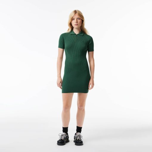 Lacoste Dresses-Women’s Knit Polo Dress-EF4947-51-lacost