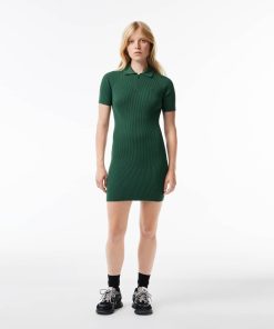 Lacoste Dresses-Women’s Knit Polo Dress-EF4947-51-lacoste store