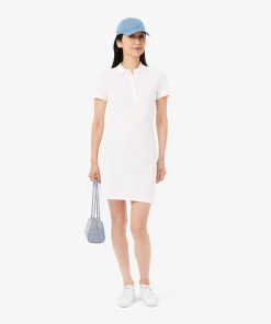 Lacoste Dresses-Womens Slim Fit Stretch Mini Piqué Polo Dress-EF5473-51-locoste