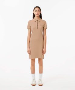 Lacoste Dresses-Womens Slim Fit Stretch Mini Piqué Polo Dress-EF5473-51-lacost