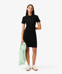 Lacoste Dresses-Womens Slim Fit Stretch Mini Piqué Polo Dress-EF5473-51-lacosta