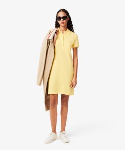 Lacoste Dresses-Womens Slim Fit Stretch Mini Piqué Polo Dress-EF5473-51-lacoste factory outlet