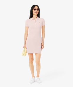 Lacoste Dresses-Womens Slim Fit Stretch Mini Piqué Polo Dress-EF5473-51-lacost