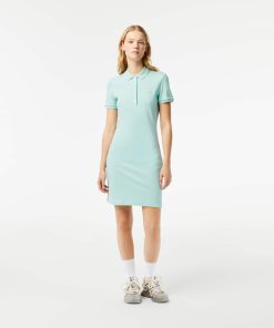 Lacoste Dresses-Womens Slim Fit Stretch Mini Piqué Polo Dress-EF5473-51-lacoste factory outlet