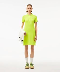 Lacoste Dresses-Womens Slim Fit Stretch Mini Piqué Polo Dress-EF5473-51-lacoste outlet 2