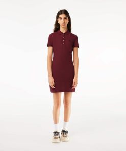 Lacoste Dresses-Womens Slim Fit Stretch Mini Piqué Polo Dress-EF5473-51-lacoste factory outlet